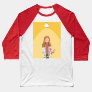 Glasses Girl 2 Baseball T-Shirt